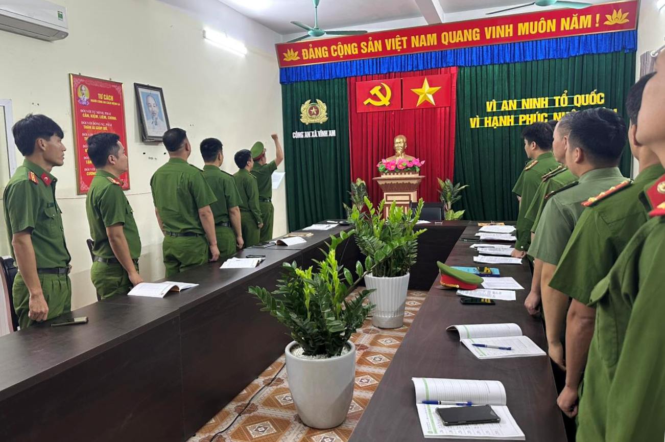 Công an xã Vĩnh Am: Tổ chức giao ban triển khai nhiệm vụ công tác tháng 5 